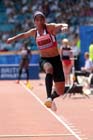 yamile Aldama in the triple jump at the Sainsbury's British Championships, Birmingham.